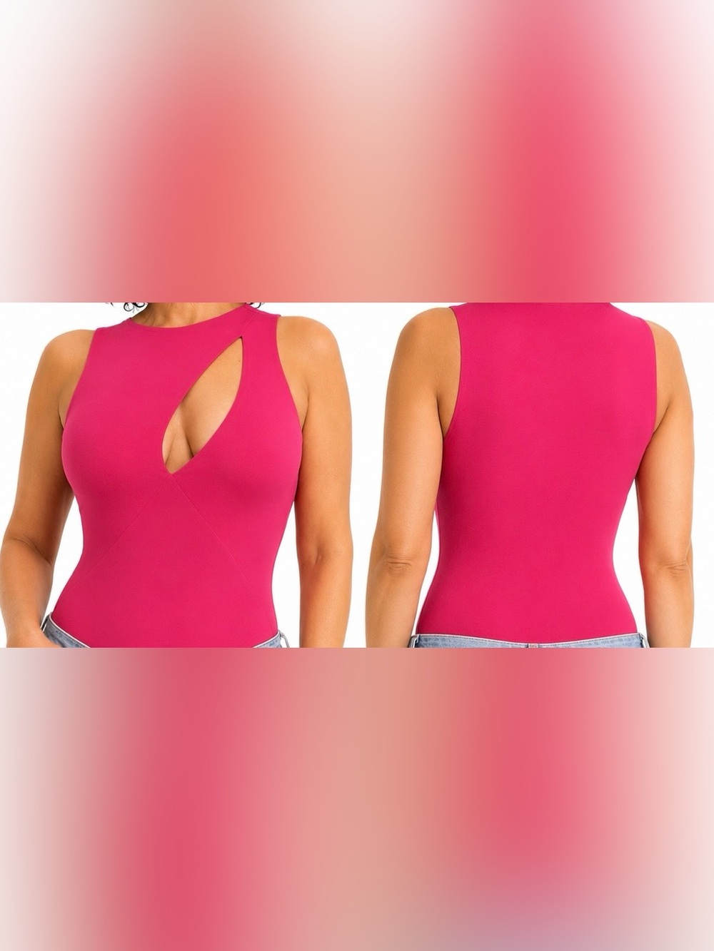 Bright Pink Asymmetrical Bodysuit | Excellent Preloved Condition